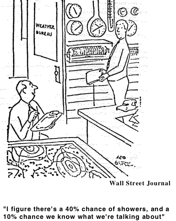 In this older cartoon, these experts qualify their probability statement.